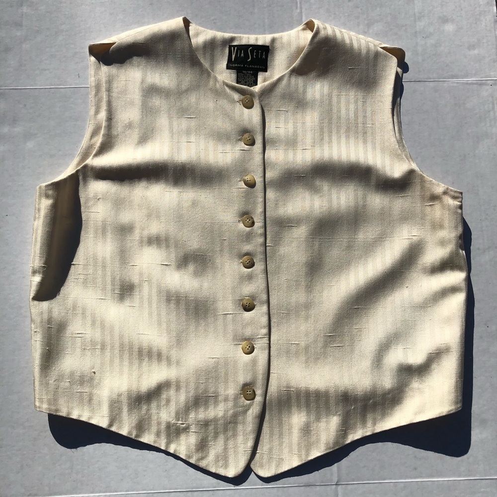 Via Seta Women Silk Vest Size 14/44